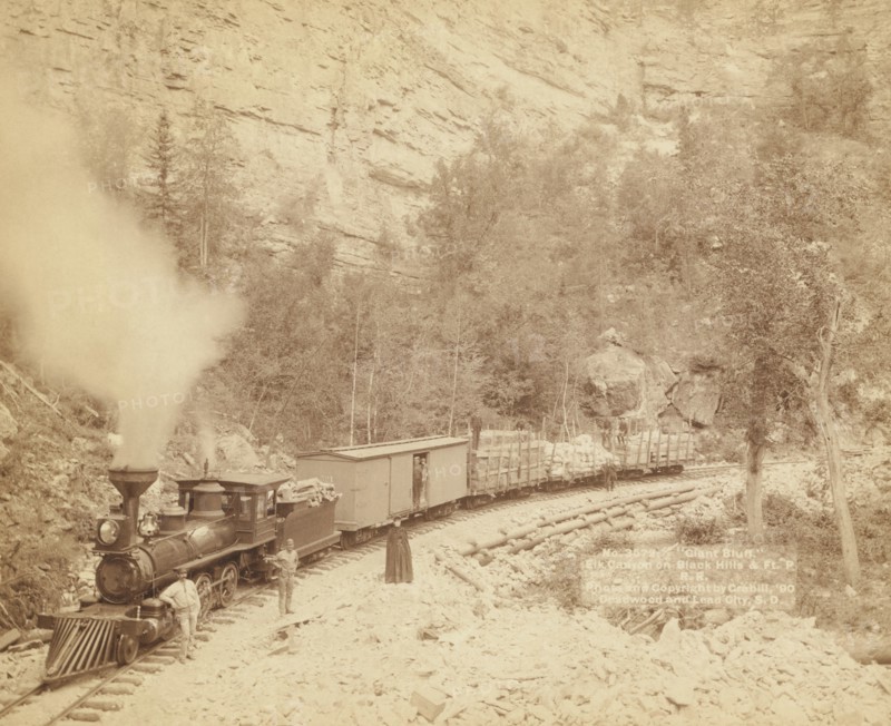 Giant Bluff. Elk Canyon on Black Hills and Ft. P. R.R. 1890