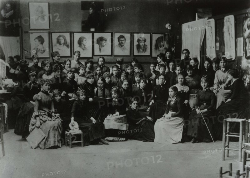 Academie Julian, Paris, group of art students 1885