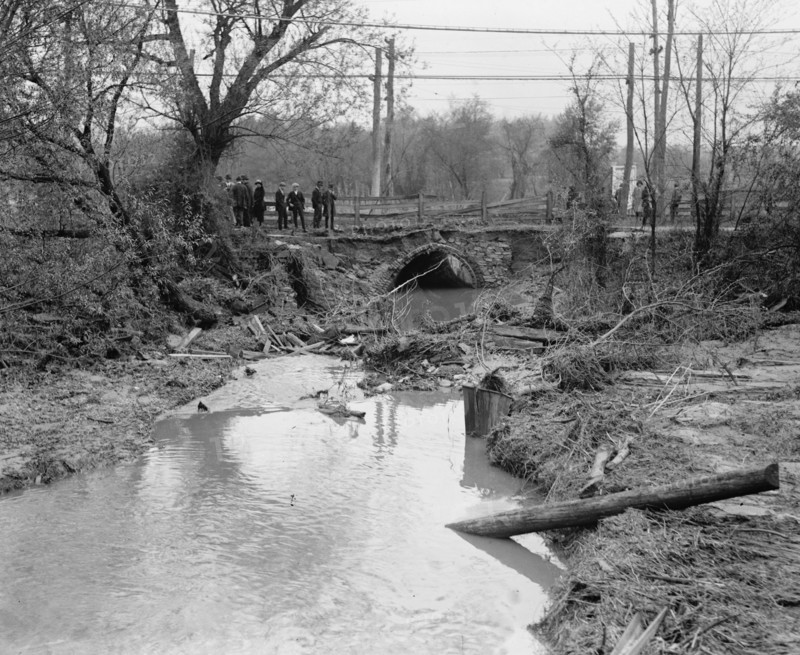 African Americans examine the build up of detritus from Flood in Washington, DC 1923