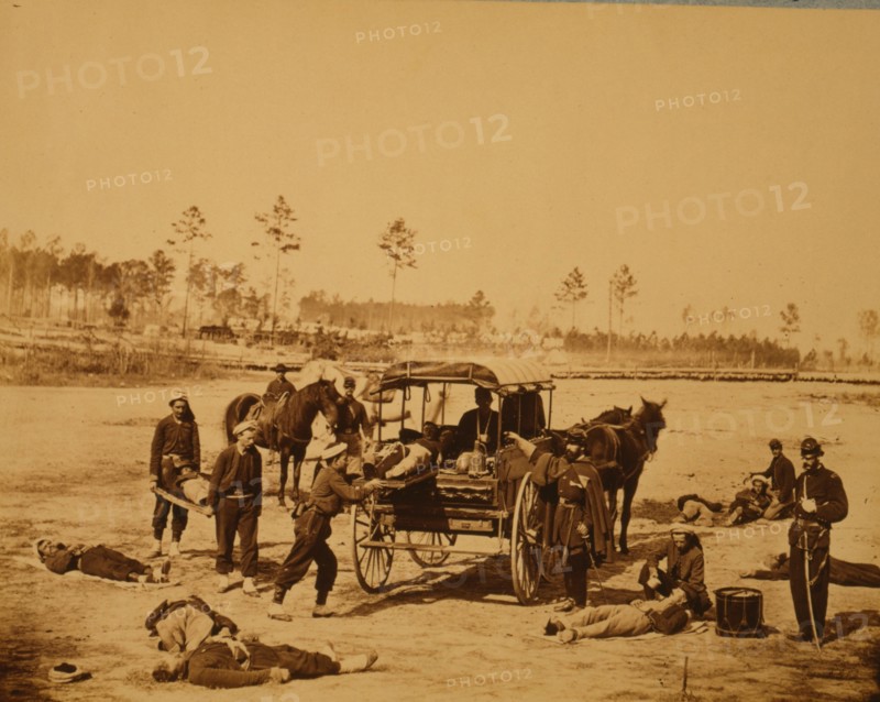 Ambulance drill at Headquarters Army of Potomac, near Brandy Station, Va., March, 1864 1864