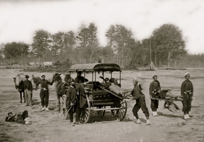 Ambulance drill in the field 1863