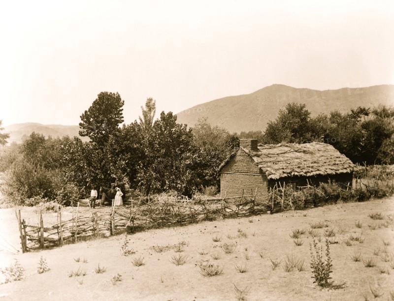 Tejon ranch. An Indian home and orchard 1895