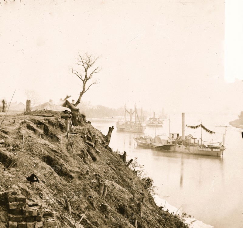Appomattox River, Virginia. Boat on the Appomattox River 1863