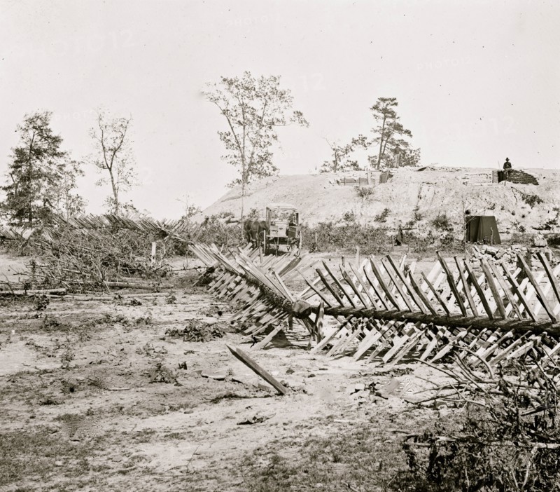 Atlanta, Georgia. Confederate fortifications. (shown is [Barnard's] wagon and portable darkroom 1864