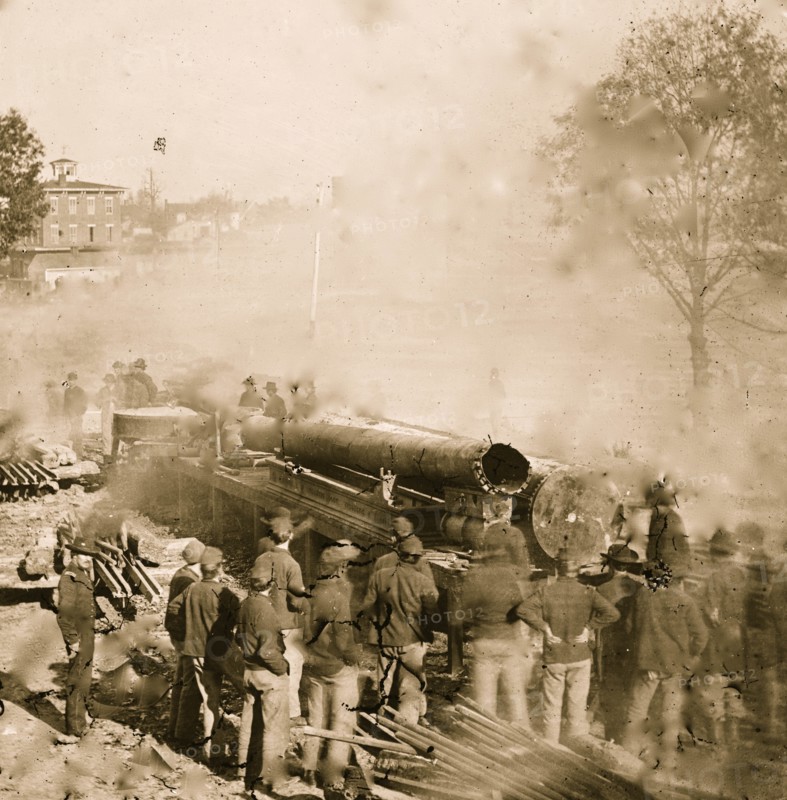 Atlanta, Georgia. Sherman's men destroying railroad 1864