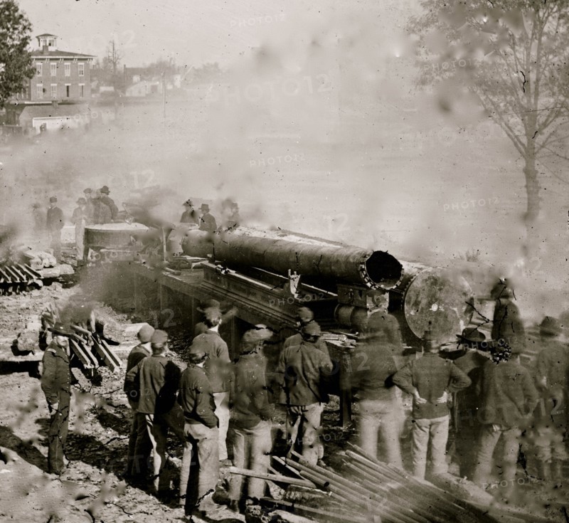 Atlanta, Georgia. Sherman's men destroying railroad 1864