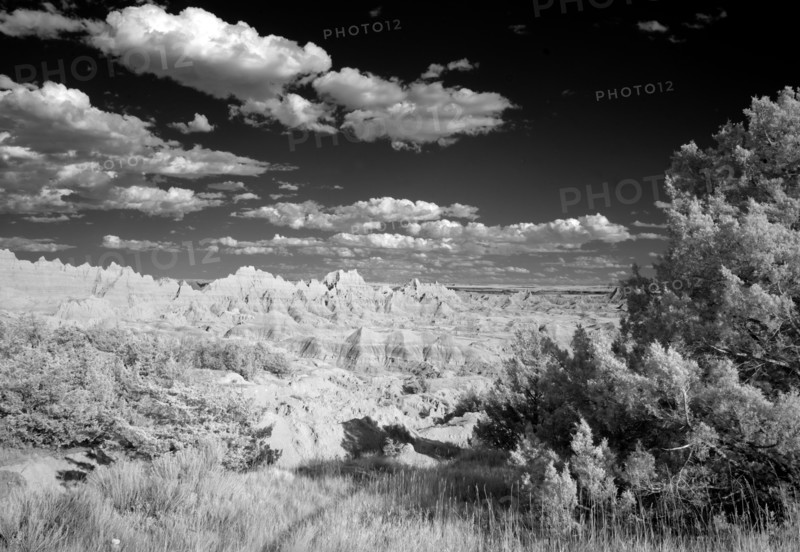 Infrared view of the Badlands. Badlands National Park, South Dakota 2007