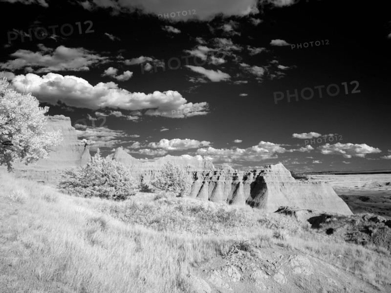 Infrared view of the Badlands. Badlands National Park, South Dakota 2007