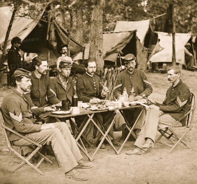 Bealeton, Va. Noncommissioned officers' mess of Co. D, 93d New York Infantry 1863