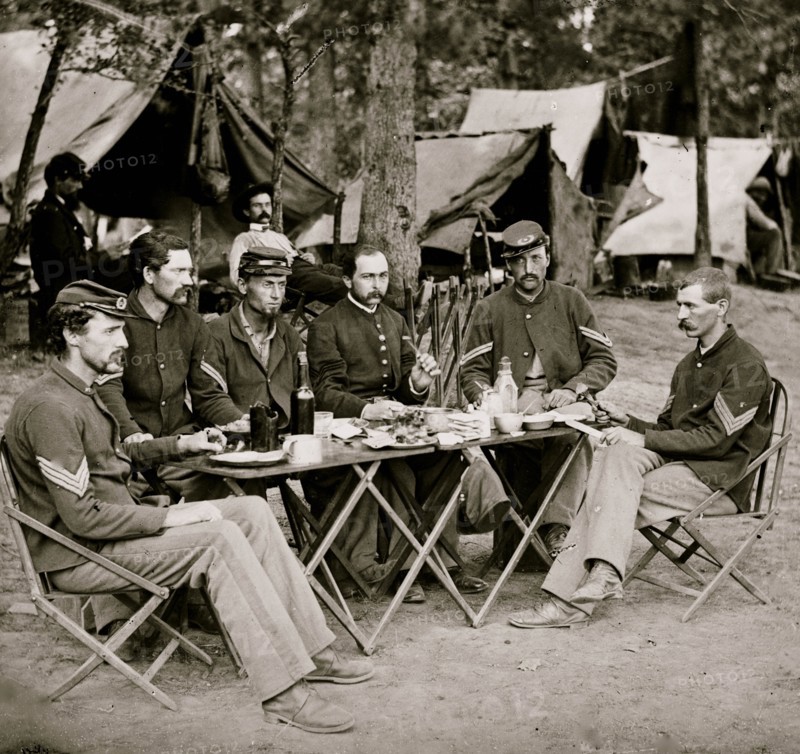Bealeton, Va. Noncommissioned officers' mess of Co. D, 93d New York Infantry 1863