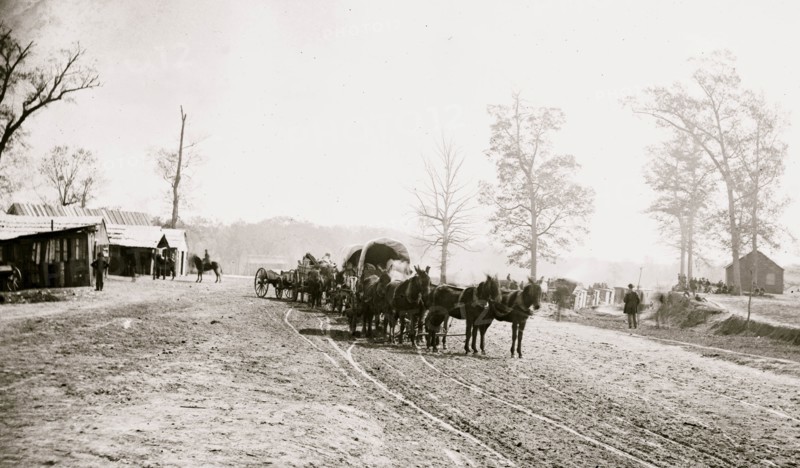 Big Black River Station, Miss. Wagons and sheds 1864