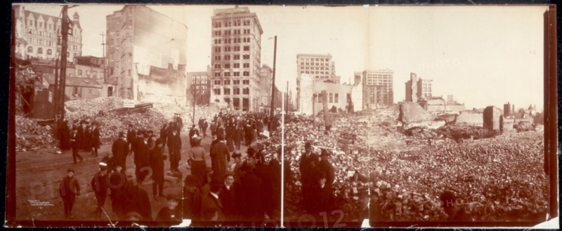 Panoramic photograph of Baltimore fire 1872