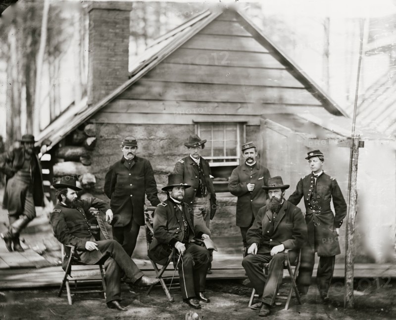 Brandy Station, Va. Gen. Rufus Ingalls and staff, Chief Quartermaster, and officers, Army of the Potomac headquarters 1864