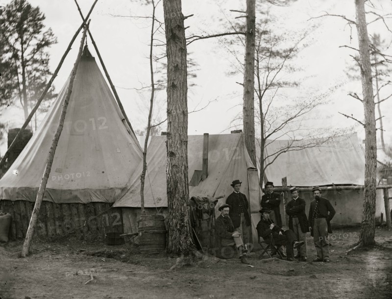 Brandy Station, Virginia. Provost Marshal clerks, headquarters, Army of the Potomac 1864