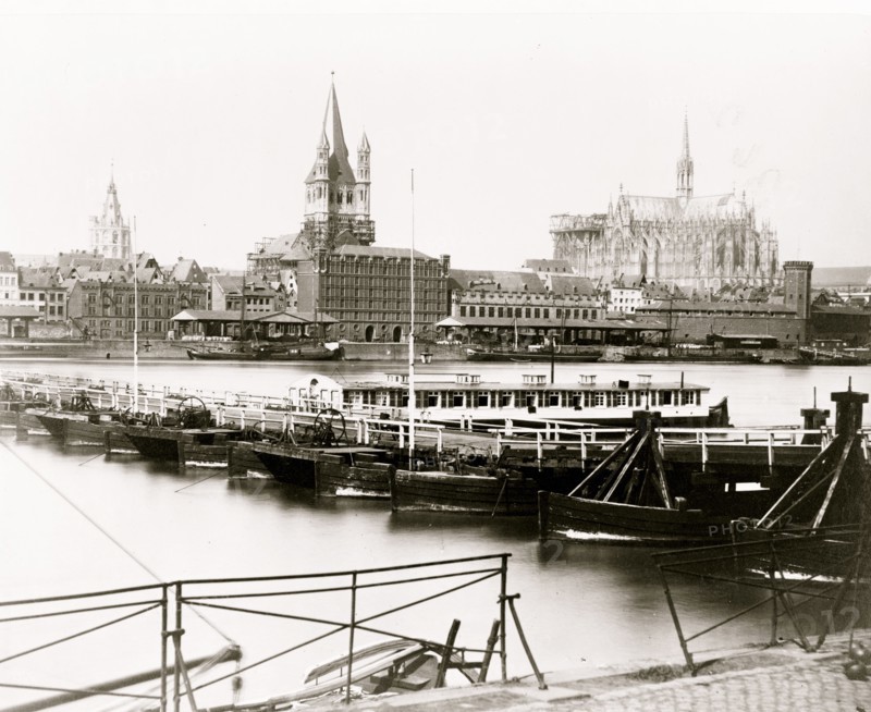 Cologne. Bridge of boats 1870