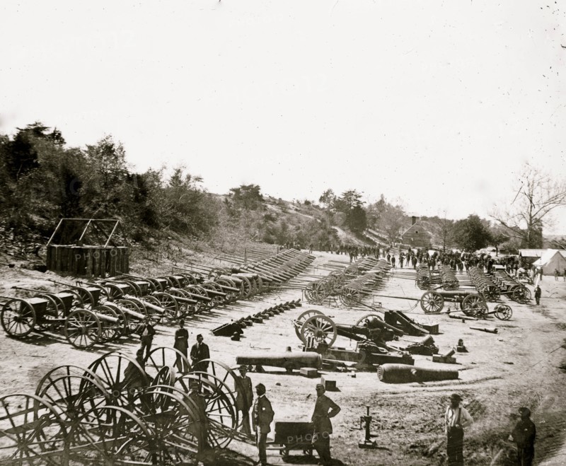 Broadway Landing, Va. Federal ordnance at the depot 1865