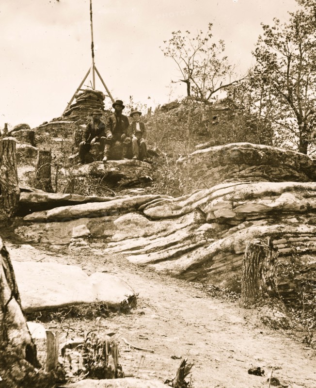 Tripod signal  at Pulpit Rock on Lookout Mountain 1864