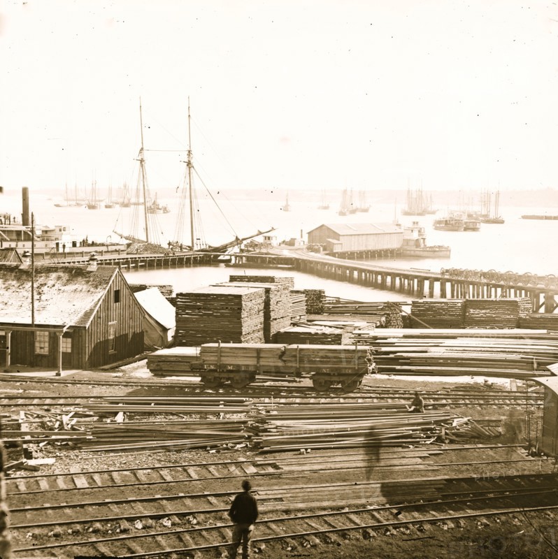 City Point, Virginia. Ordnance wharf 1865