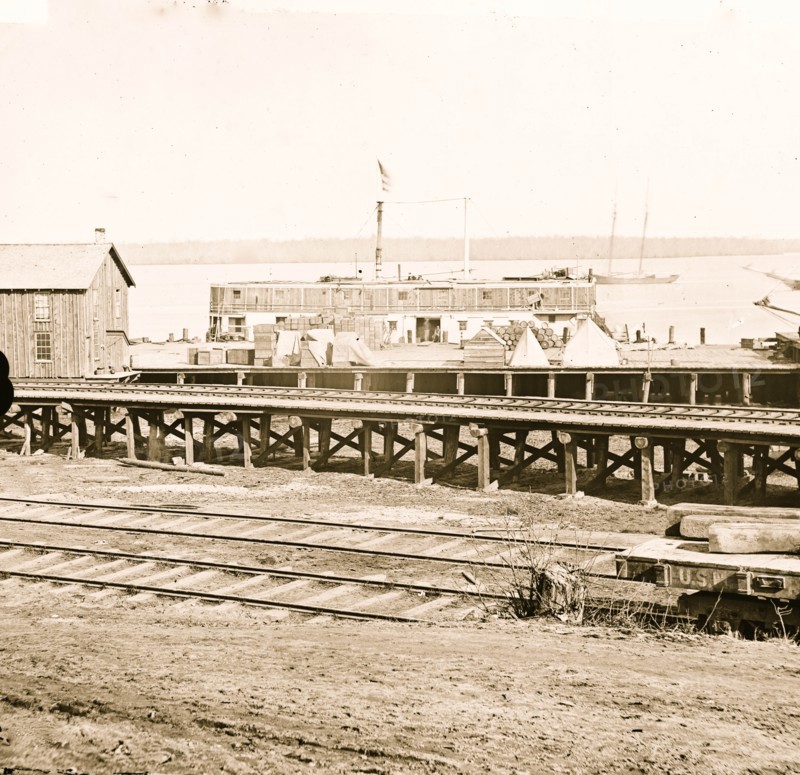 City Point, Virginia. Railroad tracks and dock 1864