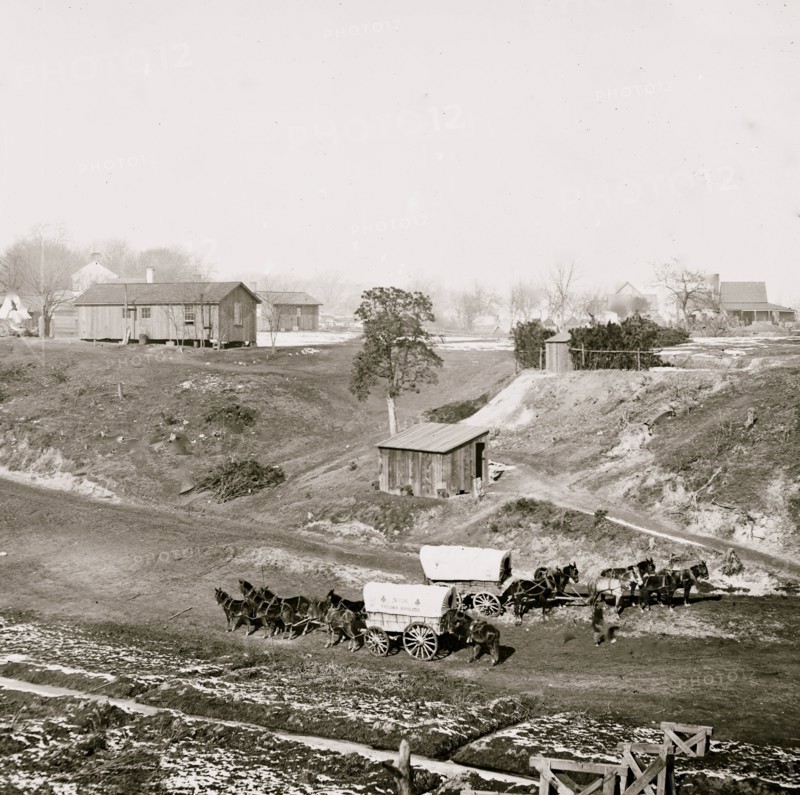 City Point, Virginia. Supply wagons of 2d Brigade, 2d Corps 1865
