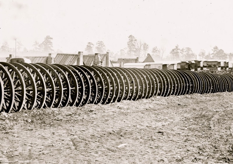City Point], Virginia (vicinity). Park of army wagon wheels 1864