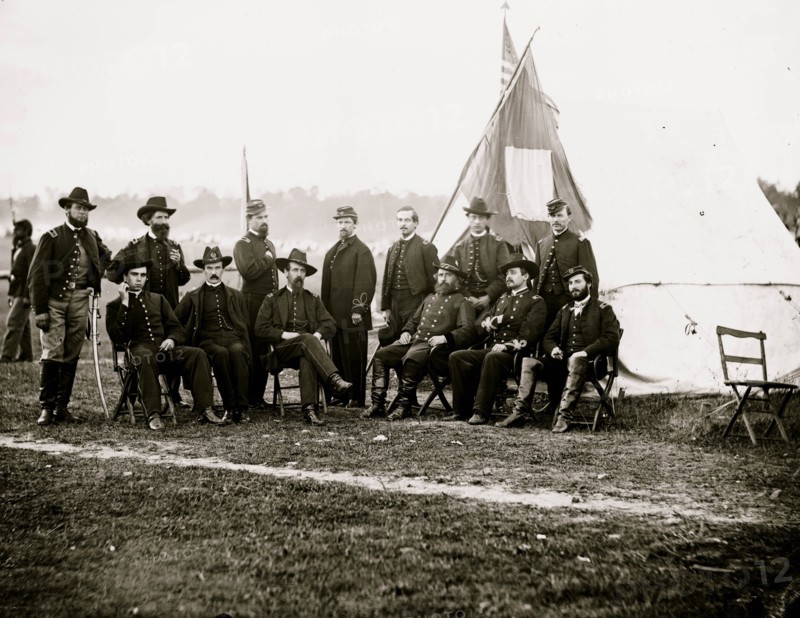 Culpeper, Va. Brig. Gen. Henry Prince of the 2d Division, 3d Corps, and staff 1863