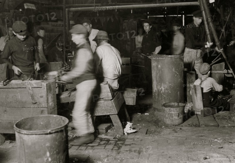 Day scene, Wheaton Glass Works.  1909