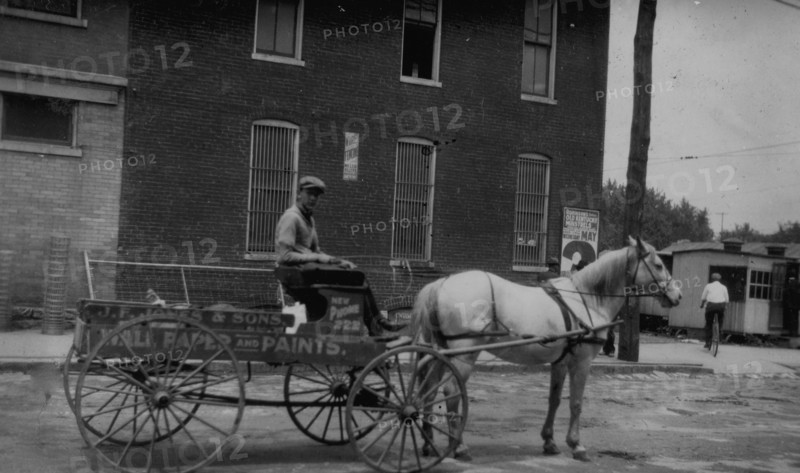 Delivery Boy for Paint Store in His wagon 1916