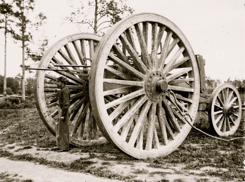 Drewry's Bluff, Virginia (vicinity). Sling cart used in removing the captured artillery 1865