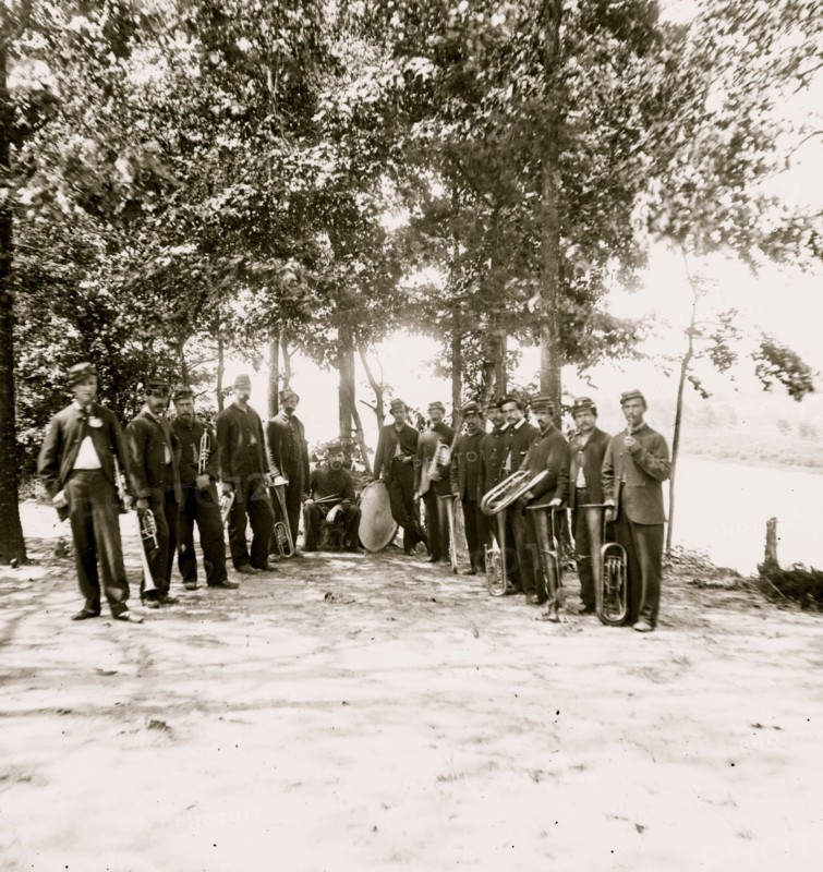 Drewry's Bluff, Virginia. Band of 1st Connecticut Heavy Artillery at Fort Darling on James river 1863