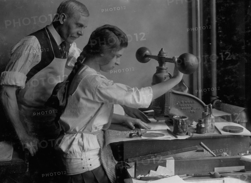 Embossing Press Operator getting Instruction 1917