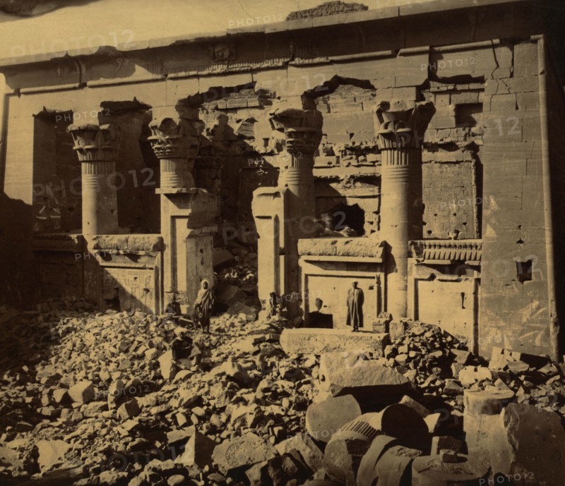 Facade of the Temple of Kalabsha (Great Temple of Mandulis) built at Kalabsha (ancient Talmis) 1880