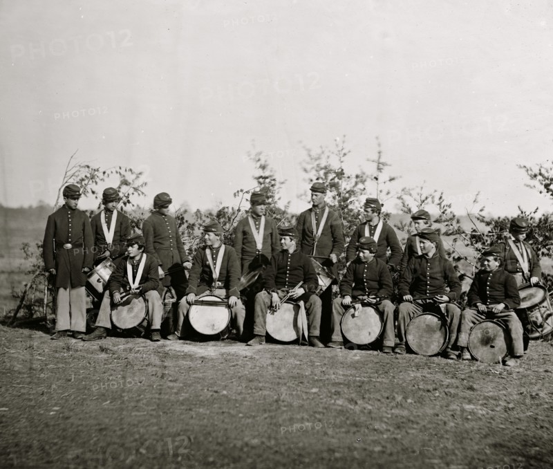 Falmouth, Va. Drum corps of 61st New York Infantry 1863