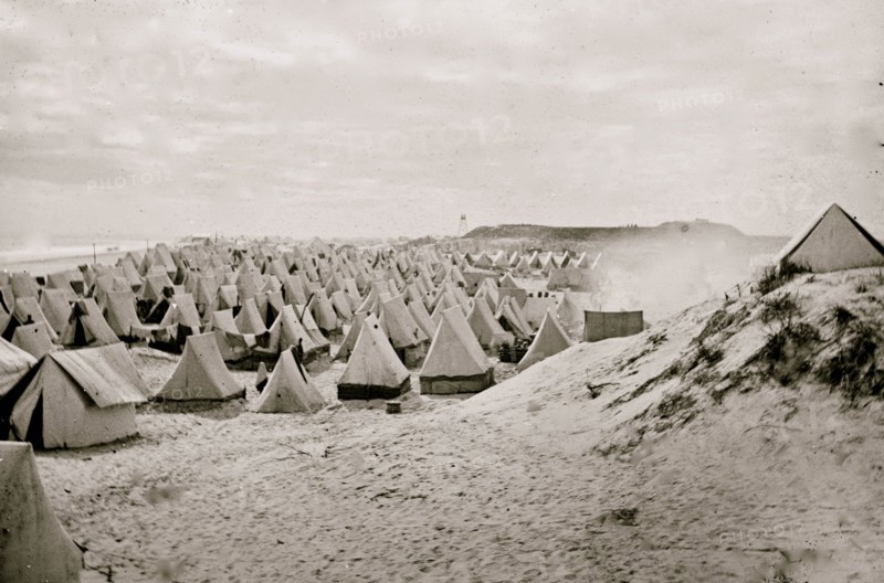 Federal camp on beach 1863
