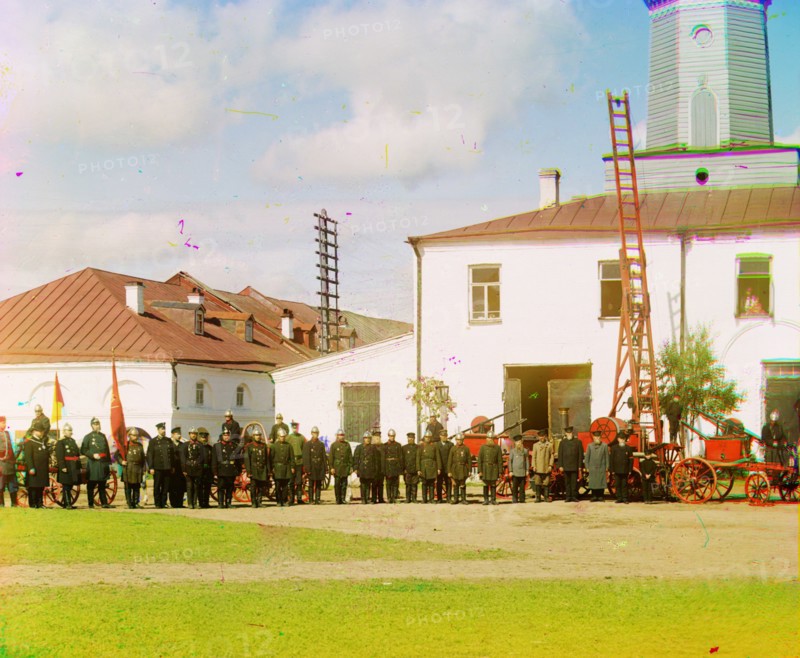 ire squad in the city of Vytegra. [Russian Empire] 1909