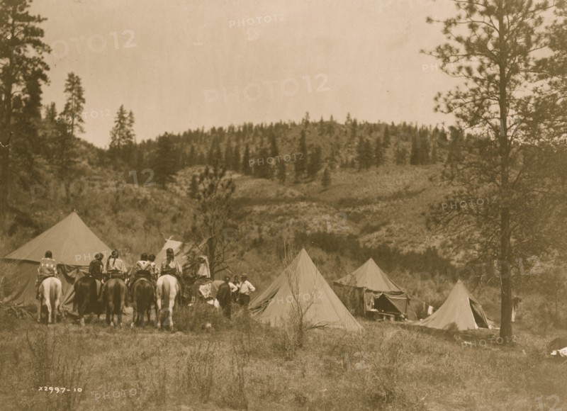 Author's camp among the Spokan 1910