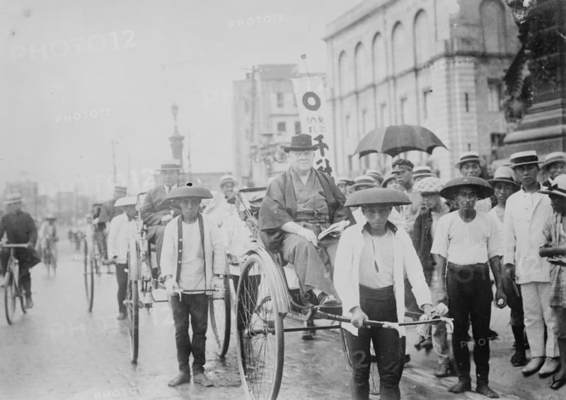 Professor  Frederick Starr in Japan on Rickshaw 1923