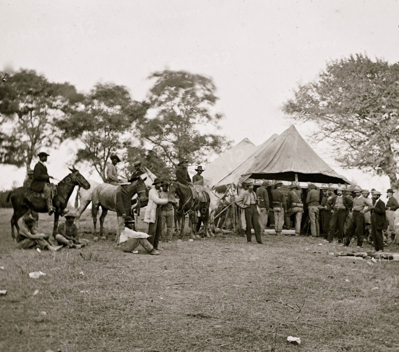 Fredericksburg, Va. Soldiers filling canteens 1864