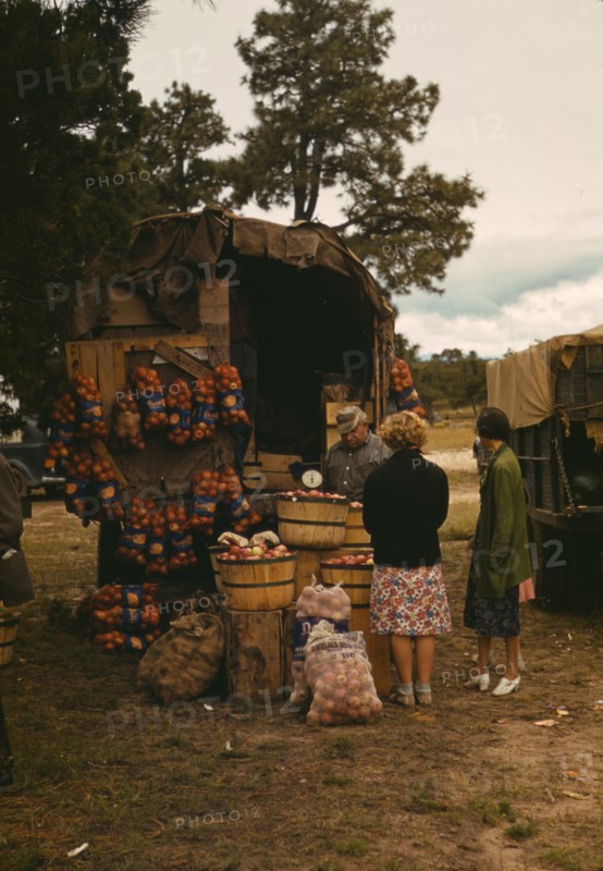 Fruit wagon at the Pie Town, New Mexico Fair 1940