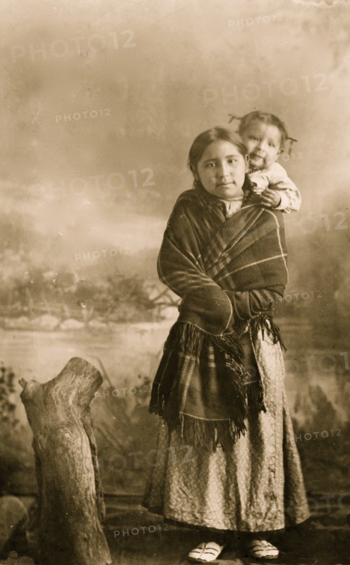 Amy Tough-Feather and papoose 1909