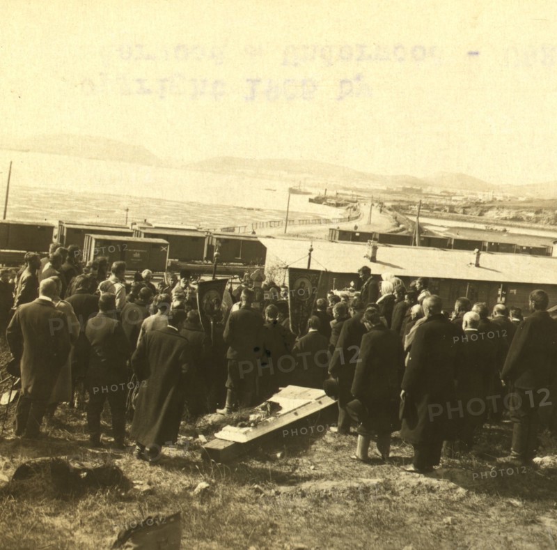 Funeral of the noted Russian engineer Sakharoff 1905
