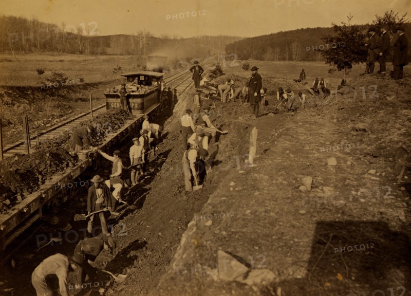 Excavating for "Y" at Devereux Station, Orange & Alexandria Railroad 1863