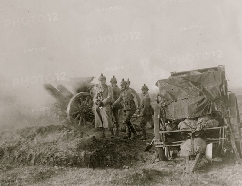 German field gun in action