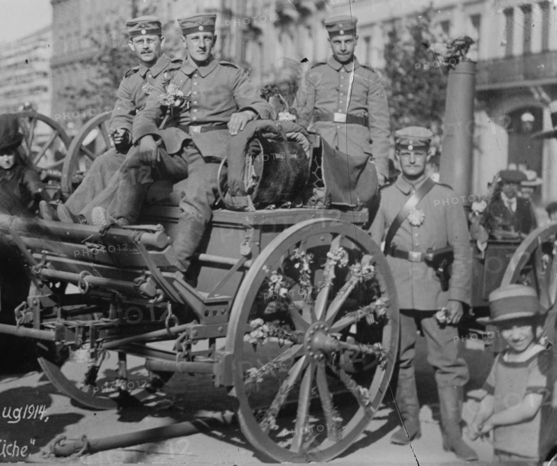 German Field Kitchen in WWI with Cooks on Mobile Unit 1919