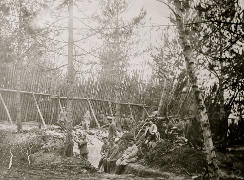 German trenches & screen