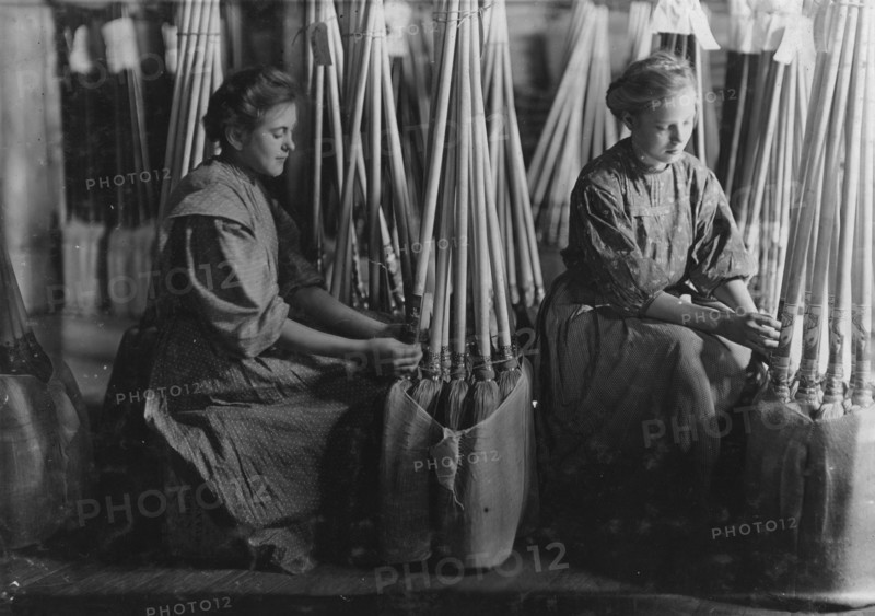 Girls in Packing Room. S. W. Brown Mfg. Co. Broom Manufacturing 1908
