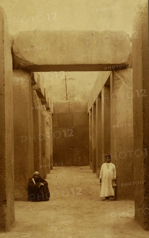 Granite piers in the Valley Temple of Mycerinus, Giza, Egypt 1880