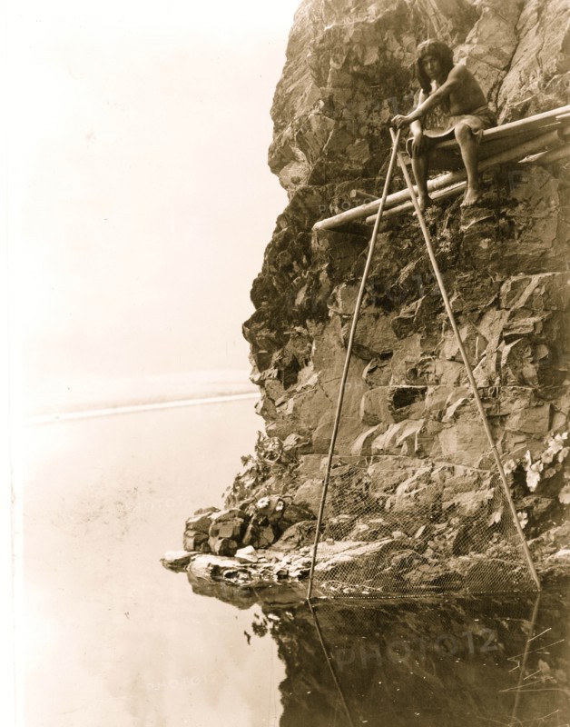 Fishing platform on Trinity River 1923