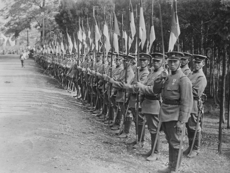 Imperial Cavalry Guard in formation with pennants