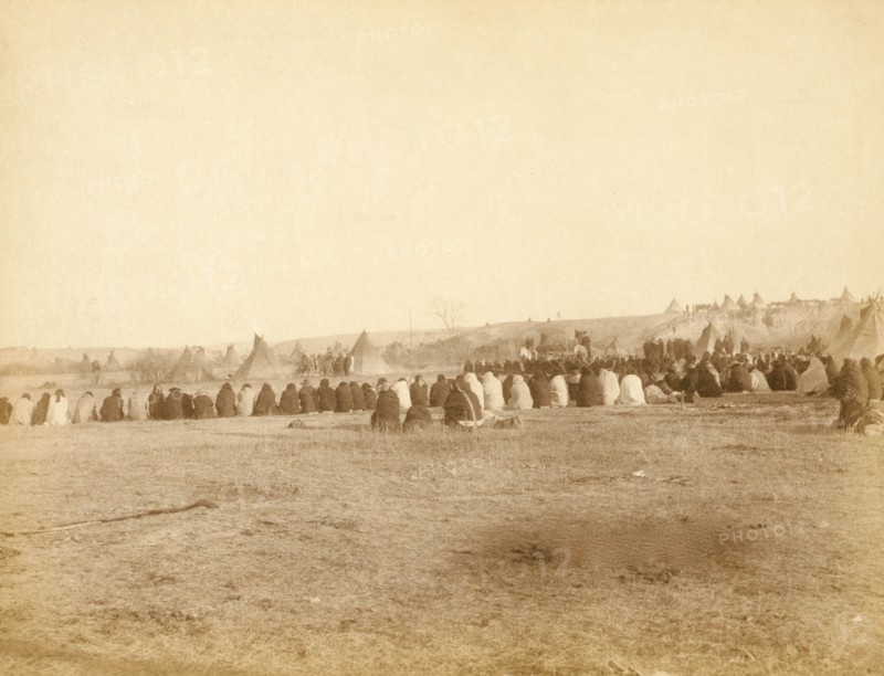 Indian Council in Hostile Camp 1890